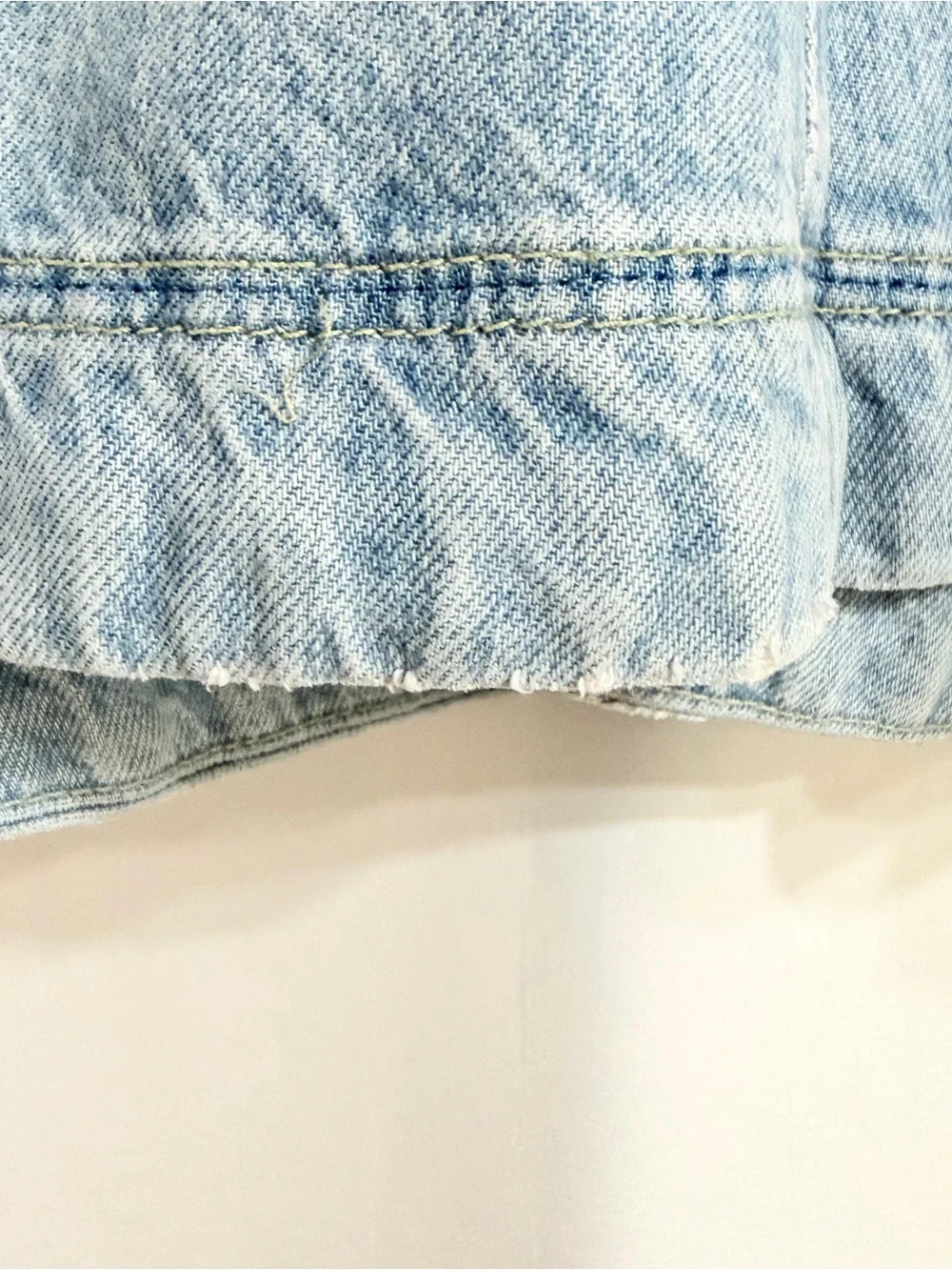 Free People We The Free Wonderland Boho Denim Mini Skirt 29 Distressed Concert